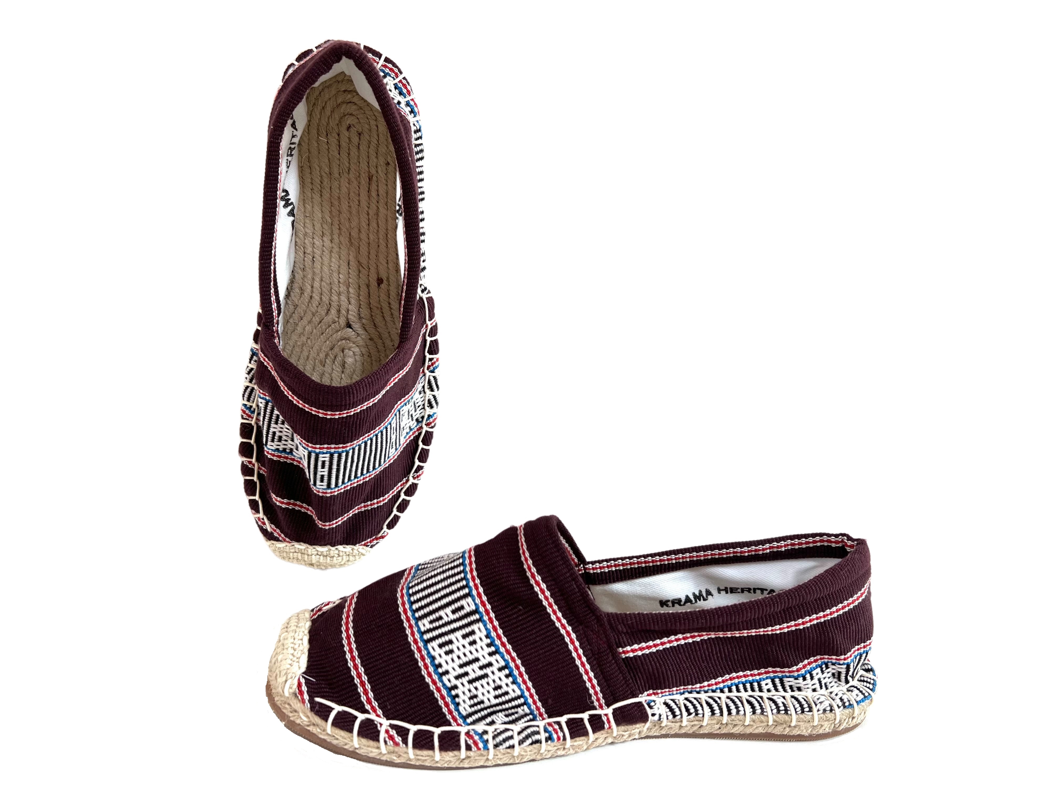 Les espadrilles Krama Heritage Ratanakiri Bordeaux 4