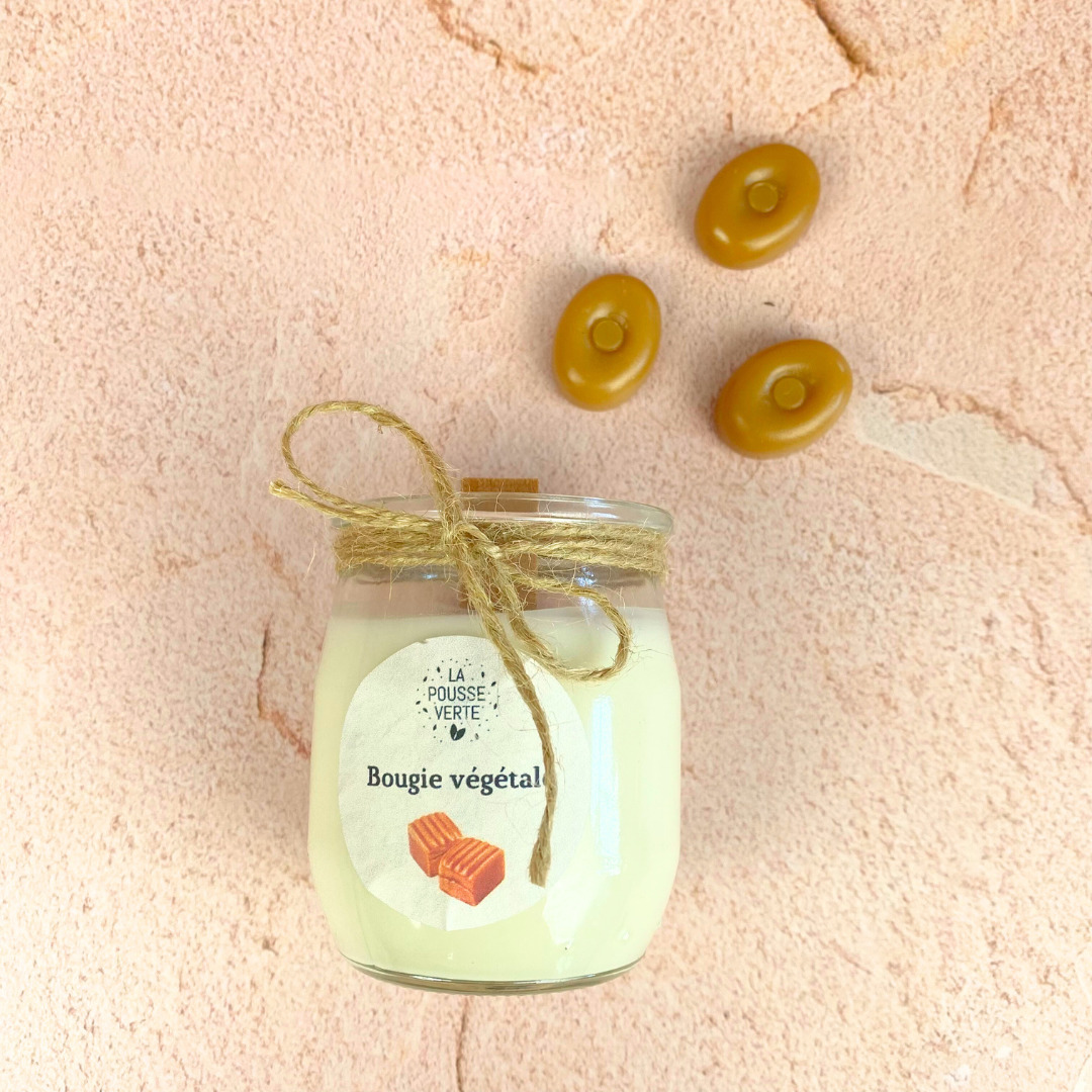 Bougie parfumée caramel en cire végétale 3