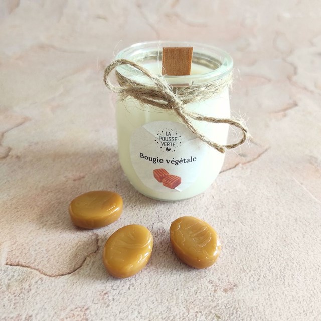 Bougie parfumée caramel en cire végétale 2