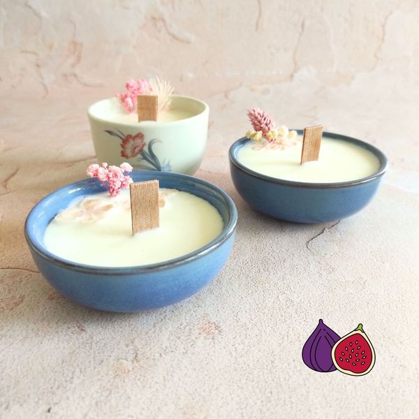 Bougie fleurie parfumée à la figue en cire végétale 3