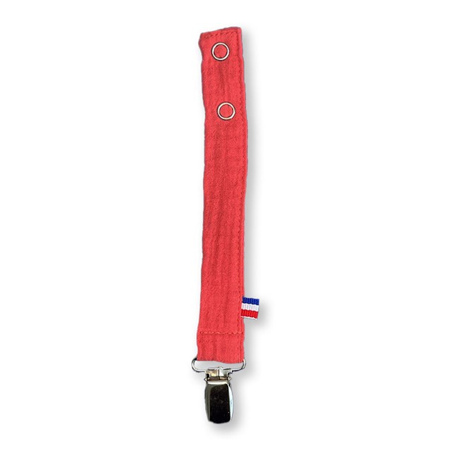 Attache Tétine en Coton Bio Teddy Fraise 3