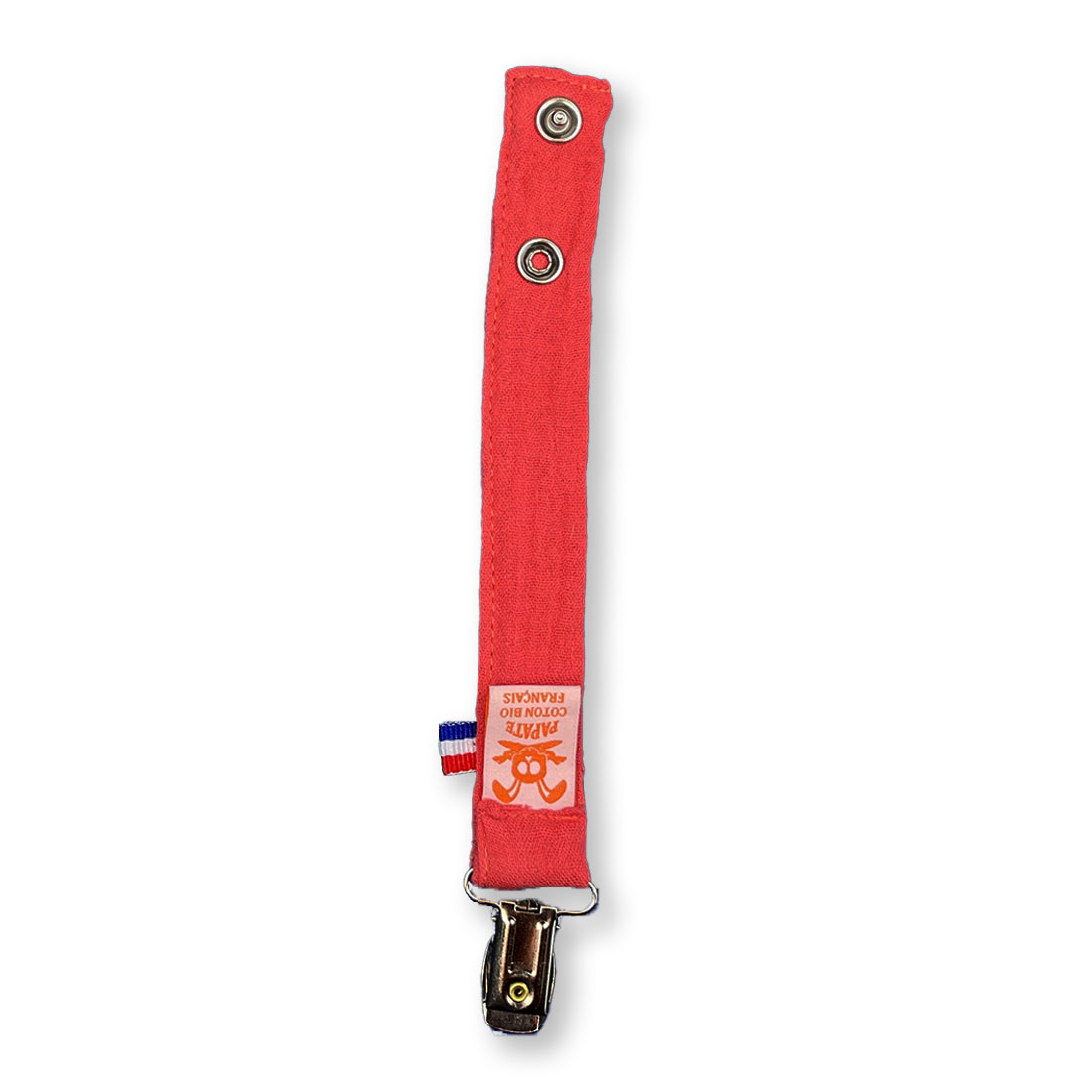 Attache Tétine en Coton Bio Teddy Fraise 6