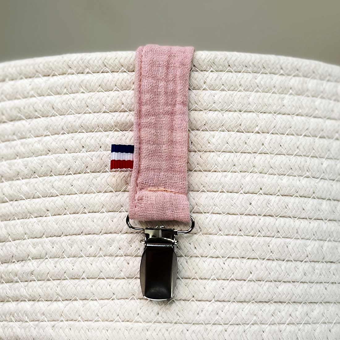 Attache Tétine en Coton Bio Teddy Rose 4