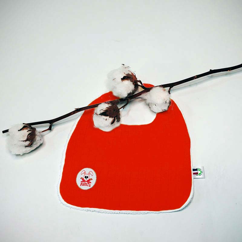 Bavoir en Coton Bio Fraise 3