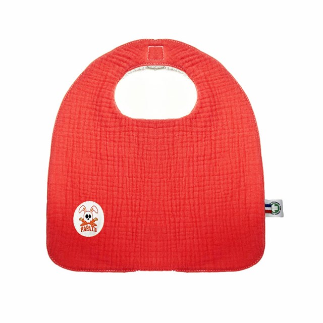 Bavoir en Coton Bio Fraise 2