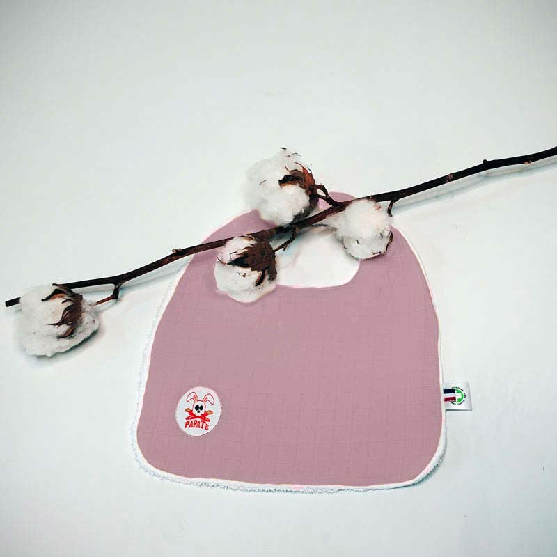 Bavoir en Coton Bio Rose 4