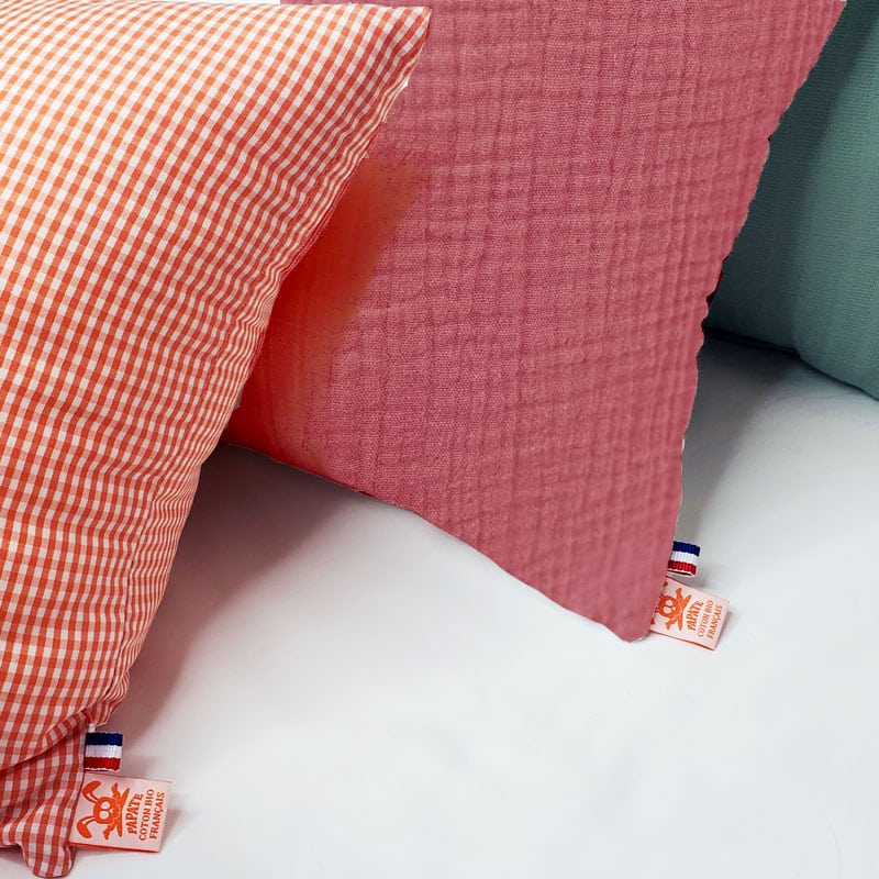 Coussin Rectangle en Coton Bio Fraise 5