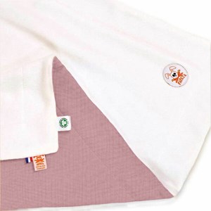 Couverture en Coton Bio Rex Blanc et Rose