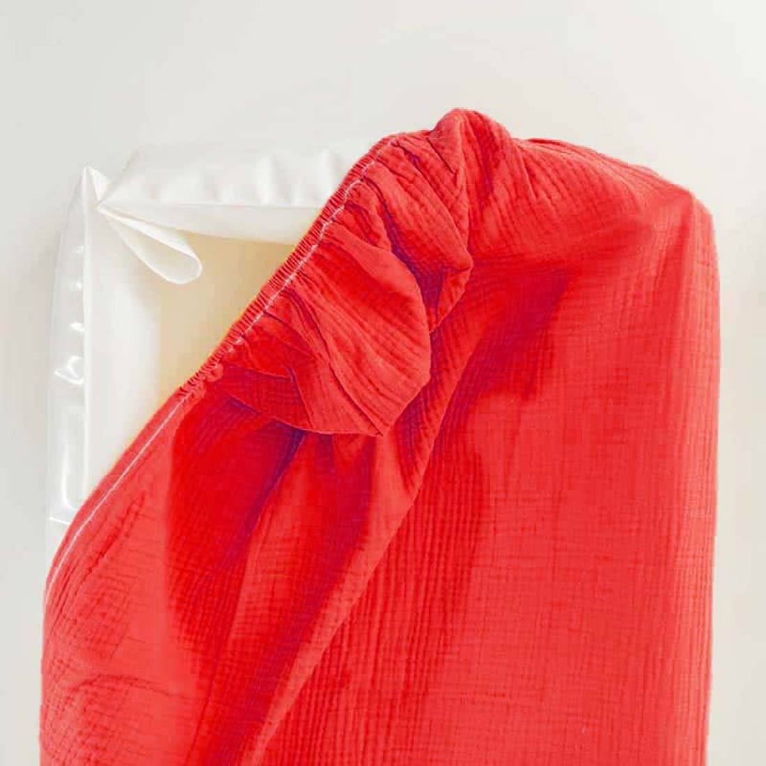 Housse de Matelas à Langer en Coton Bio Fraise 2