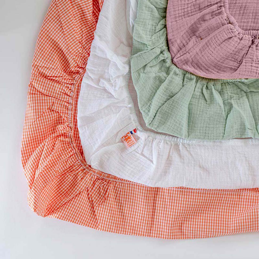 Housse de Matelas à Langer en Coton Bio Rose 2