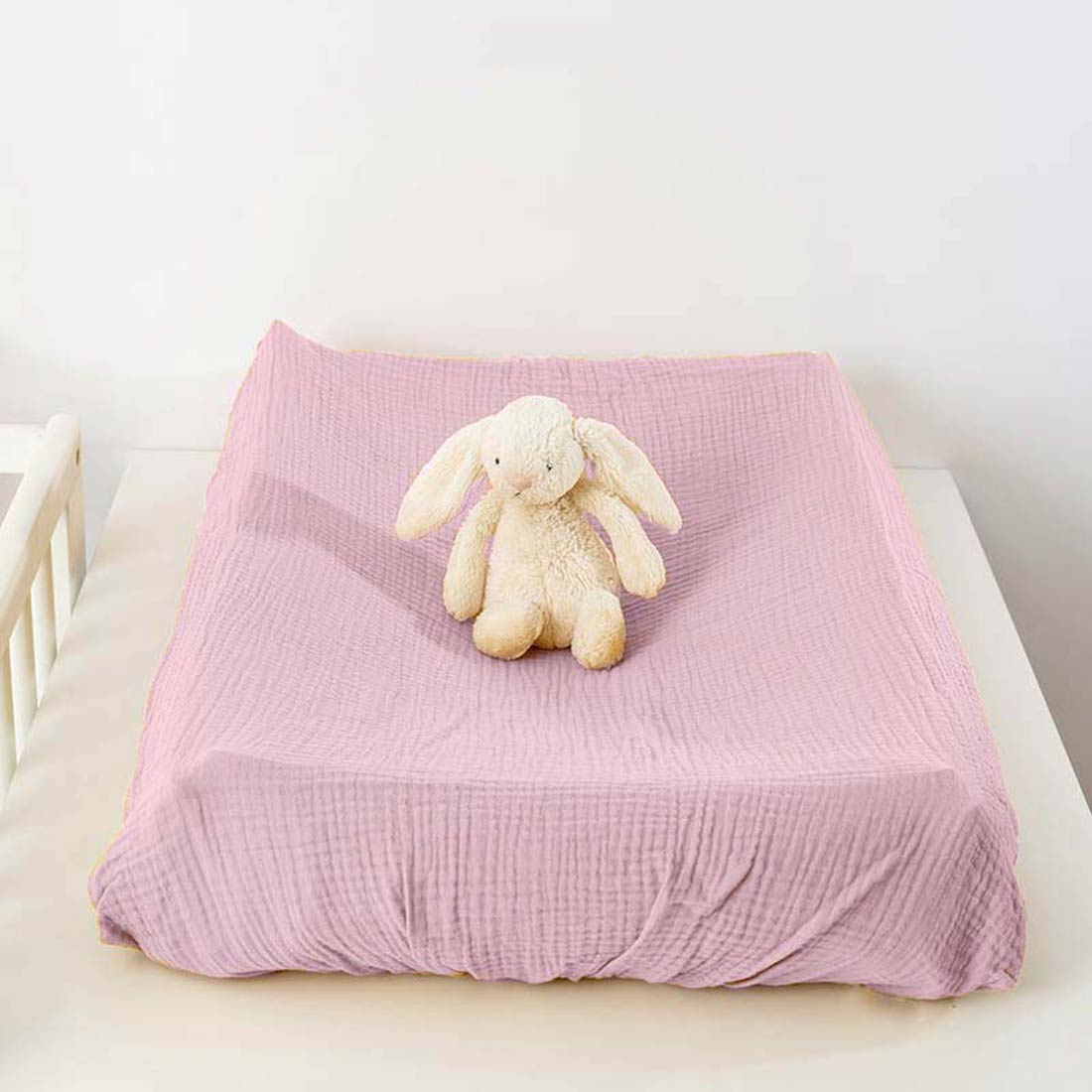 Housse de Matelas à Langer en Coton Bio Rose 3