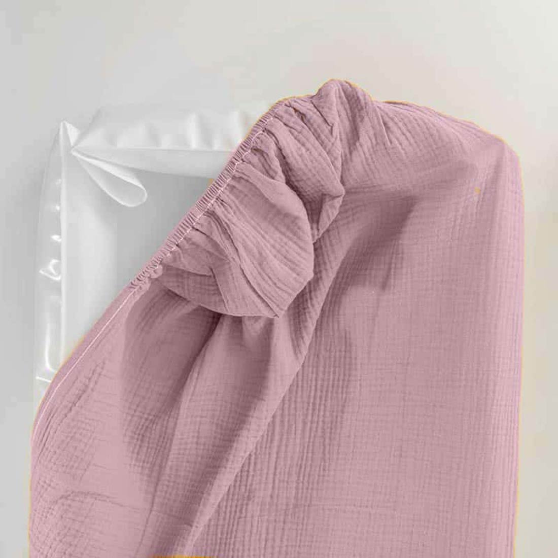 Housse de Matelas à Langer en Coton Bio Rose 4