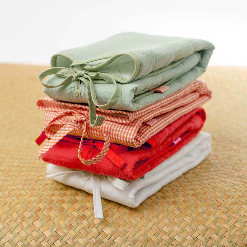 Tapis à Langer Nomade Lubiana en Coton Bio Fraise 6