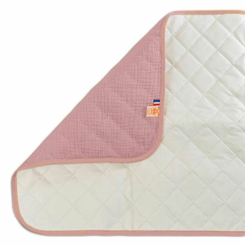 Tapis à Langer Nomade Lubiana en Coton Bio Rose 2