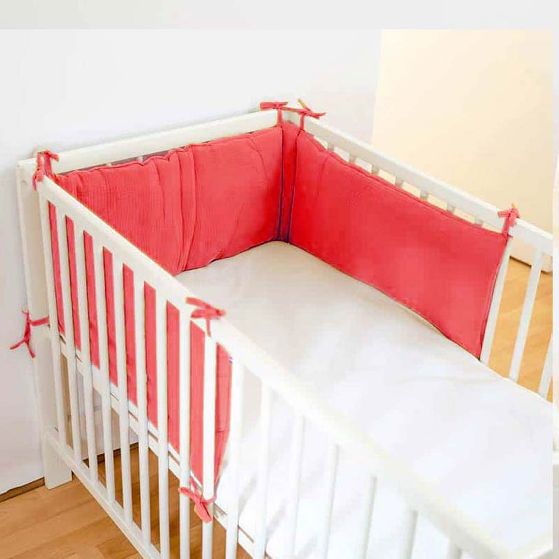 Tour de Lit en Coton Bio Fraise 4