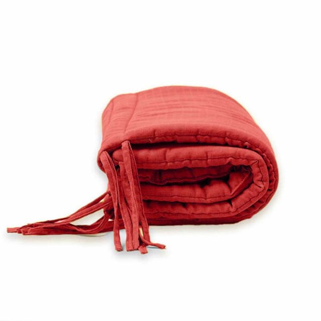 Tour de Lit en Coton Bio Fraise 2