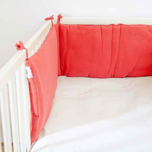 Tour de Lit en Coton Bio Fraise 6