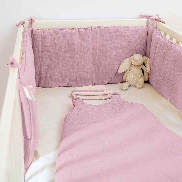 Tour de Lit en Coton Bio Rose 2