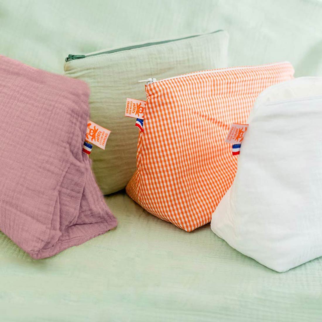 Trousse de Toilette en Coton Bio Rose 7