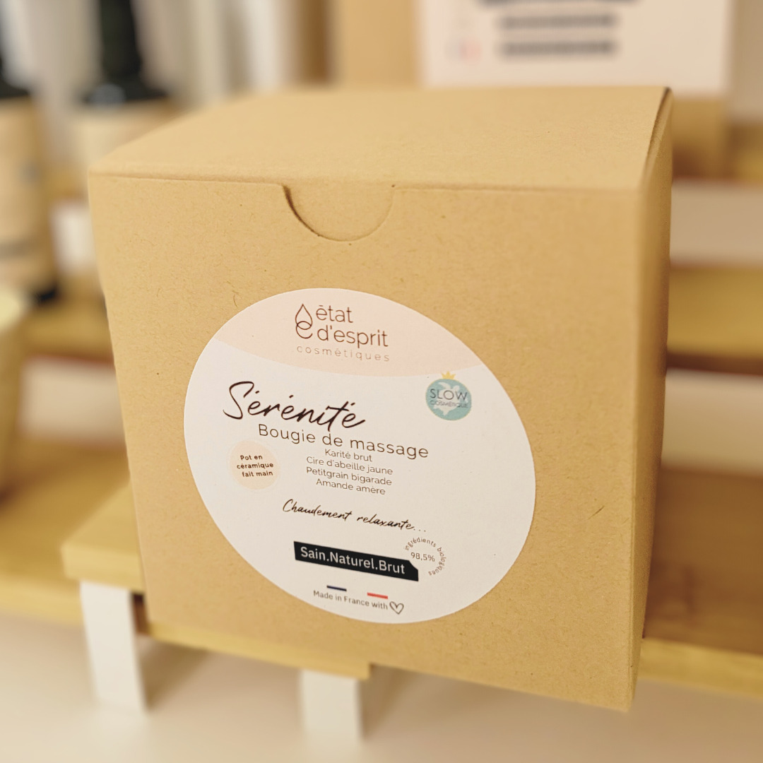 Bougie de massage naturelle et relaxante d'état d'esprit