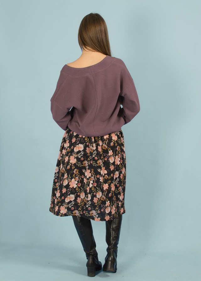 Pull vegan fabriqué en France en coton certifié oeko-tex violet aubergine - Amélia - Eros & Agape