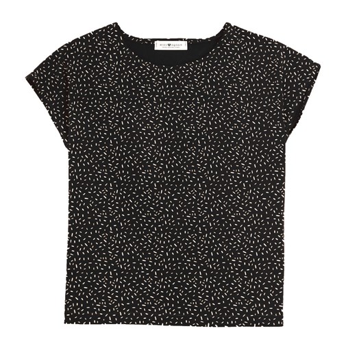 Crop top fabriqué en France en coton à motif confetti noir et blanc - Aurore