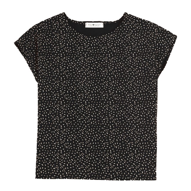 Crop top fabriqué en France en coton à motif confetti noir et blanc - Aurore - Eros & Agape