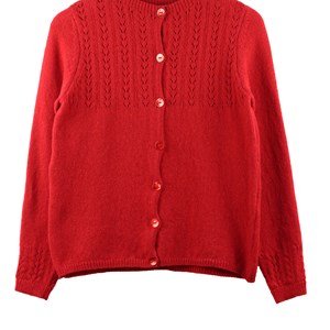 Gilet  Aloé rouge en laine recyclée -