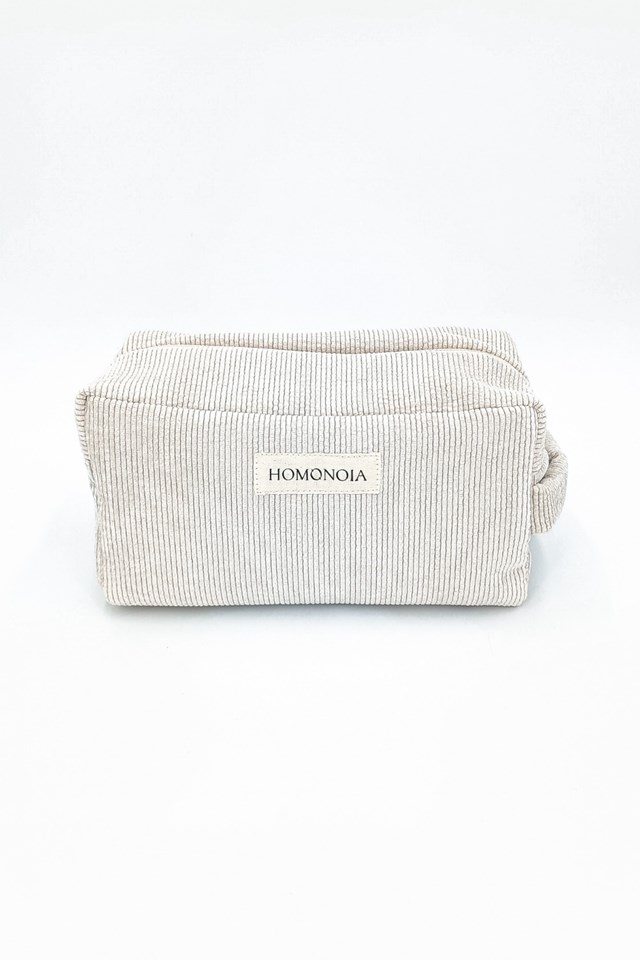 Trousse de toilette velours côtelé écru 2
