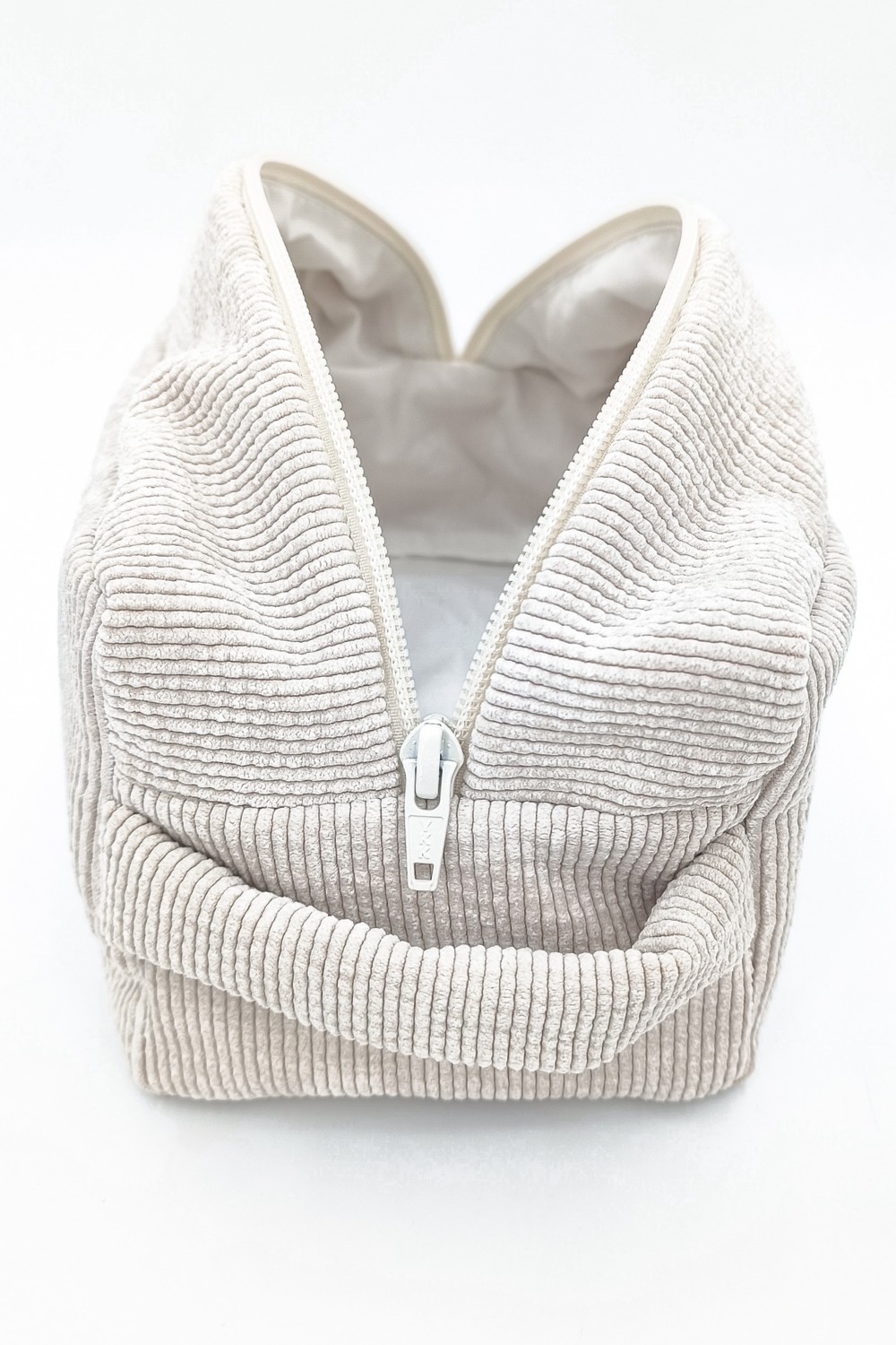 Trousse de toilette velours côtelé écru 4