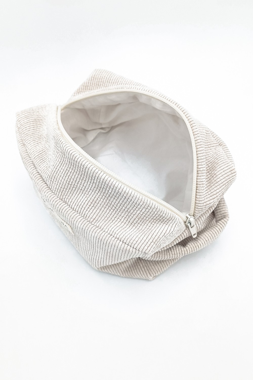 Trousse de toilette velours côtelé écru 5