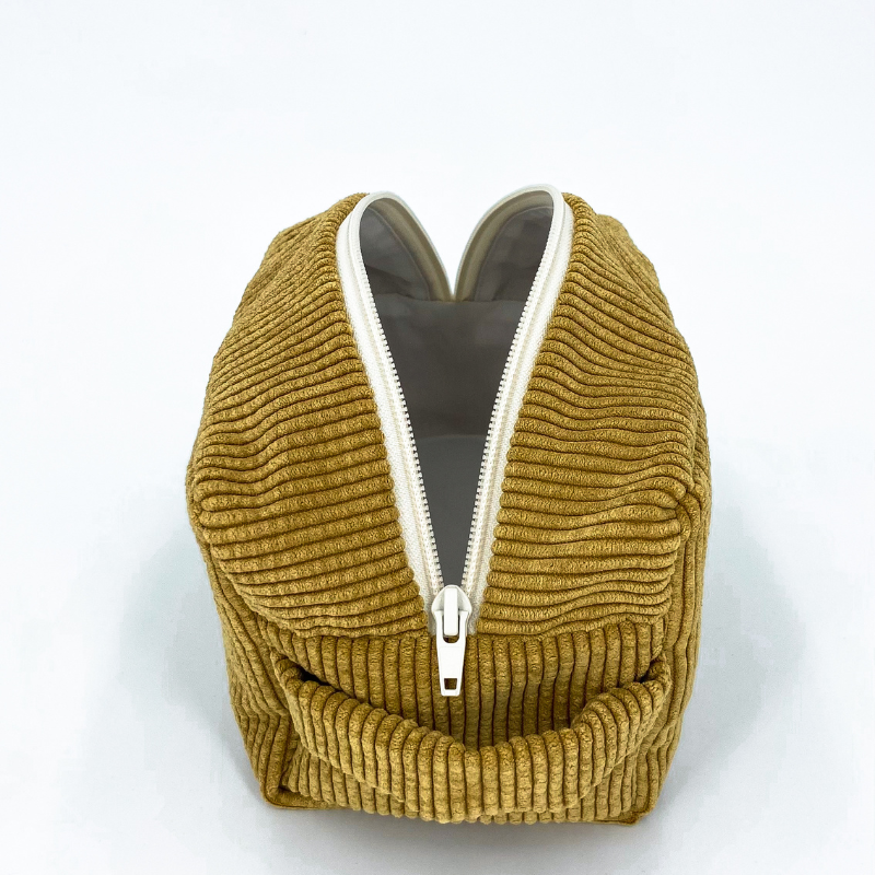 Trousse de toilette velours côtelé noisette 5