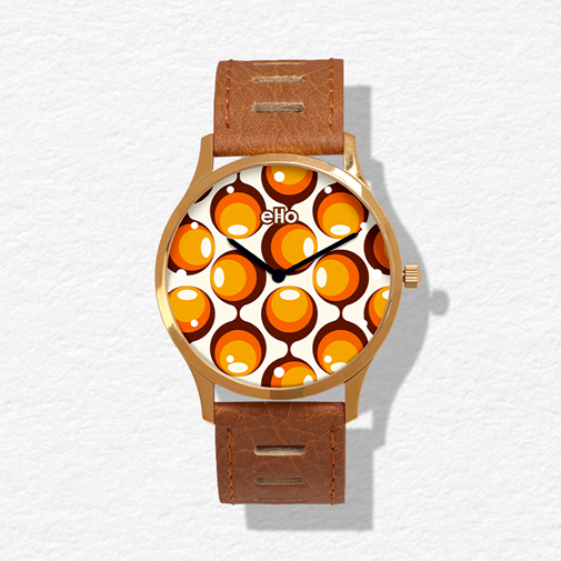 Montre Sixties Marron Bulle