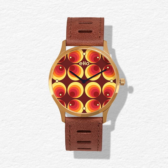 Montre Sixties Marron Papier Peint