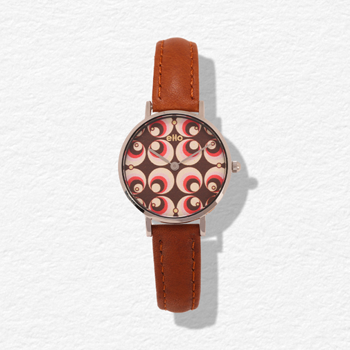 Montre Sixties Papier Peint Petite Rose