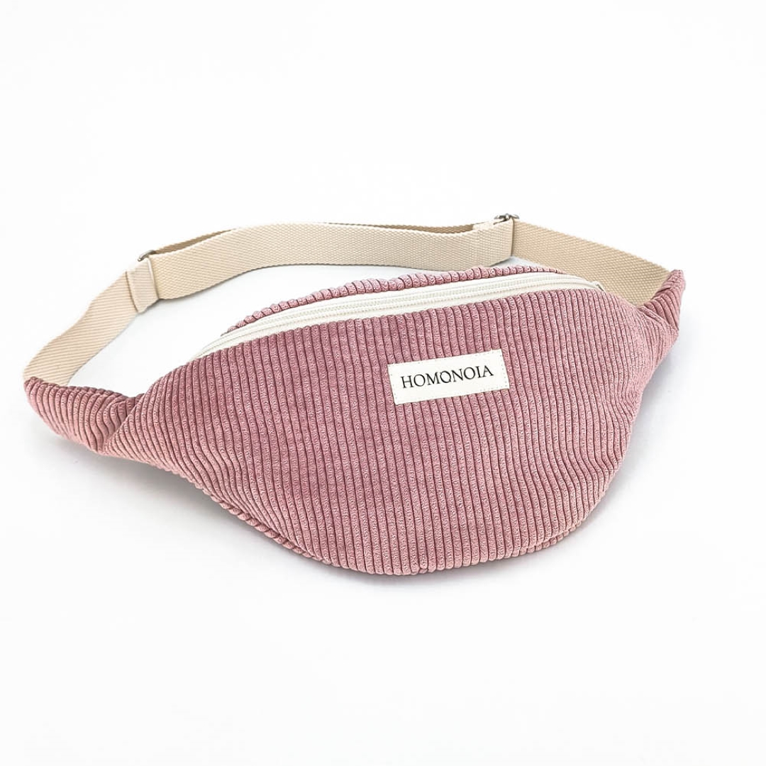 Banane velours cotelé rose 2