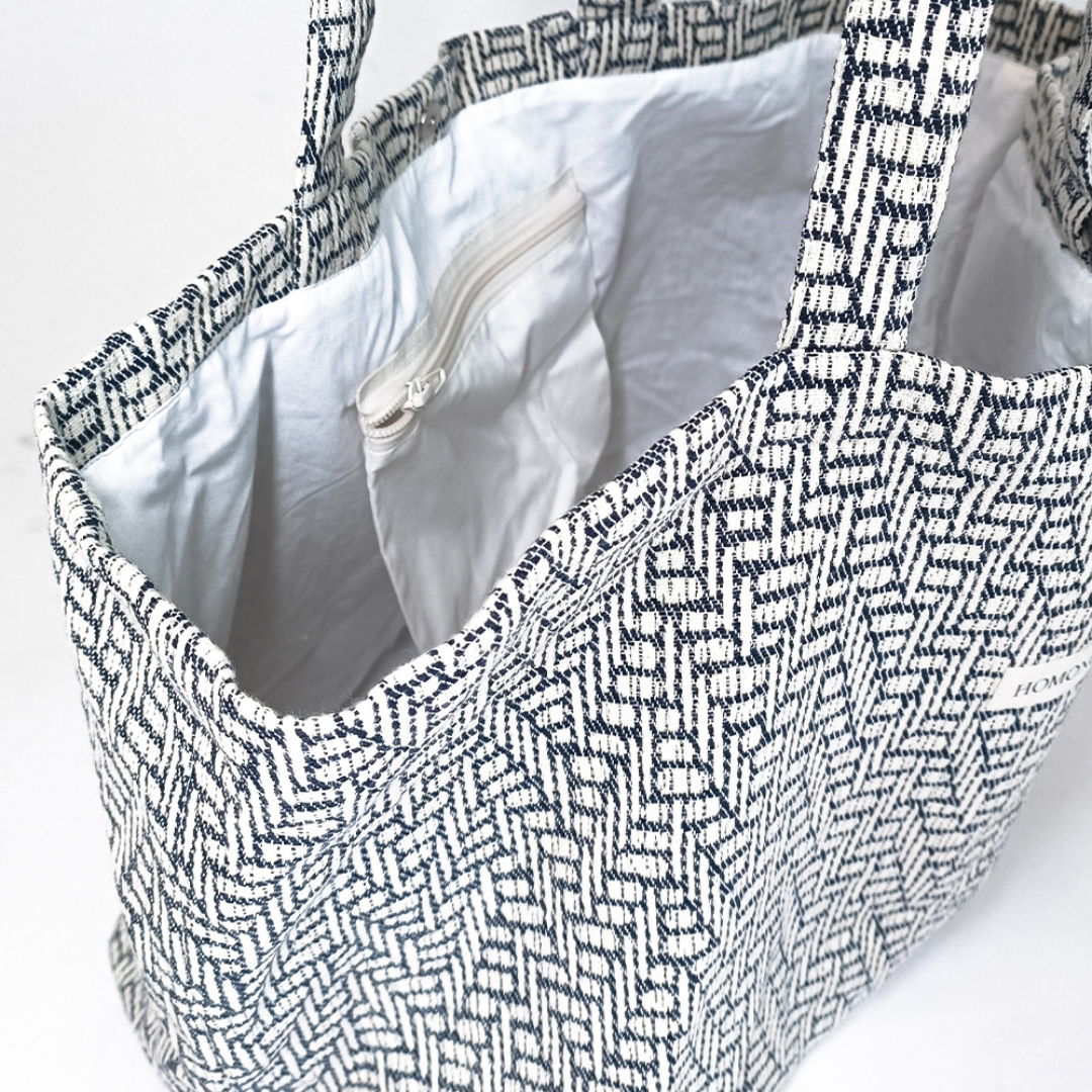 Sac cabas jacquard noir et blanc 5