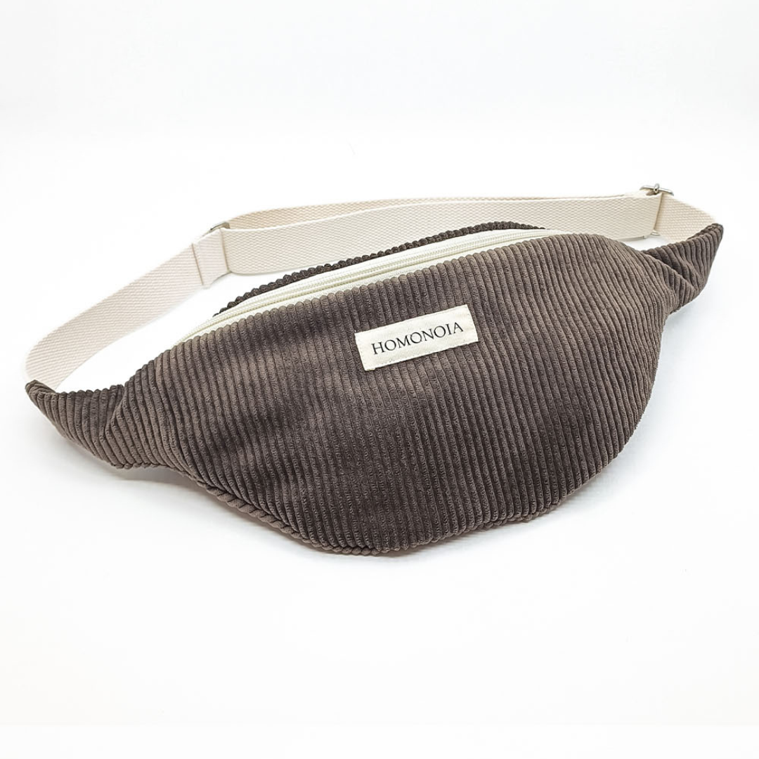 Banane en velours côtelé marron 2