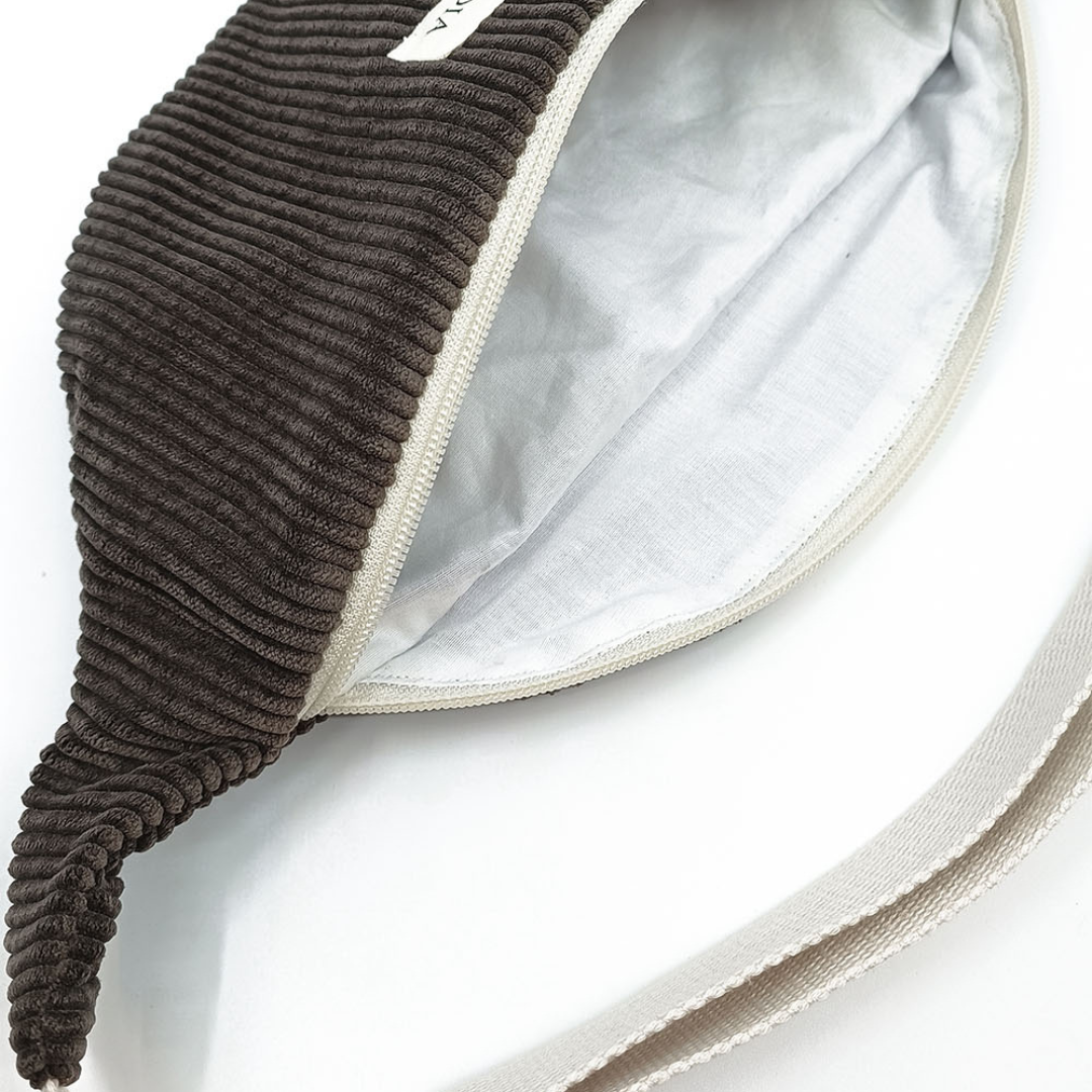 Banane en velours côtelé marron 4