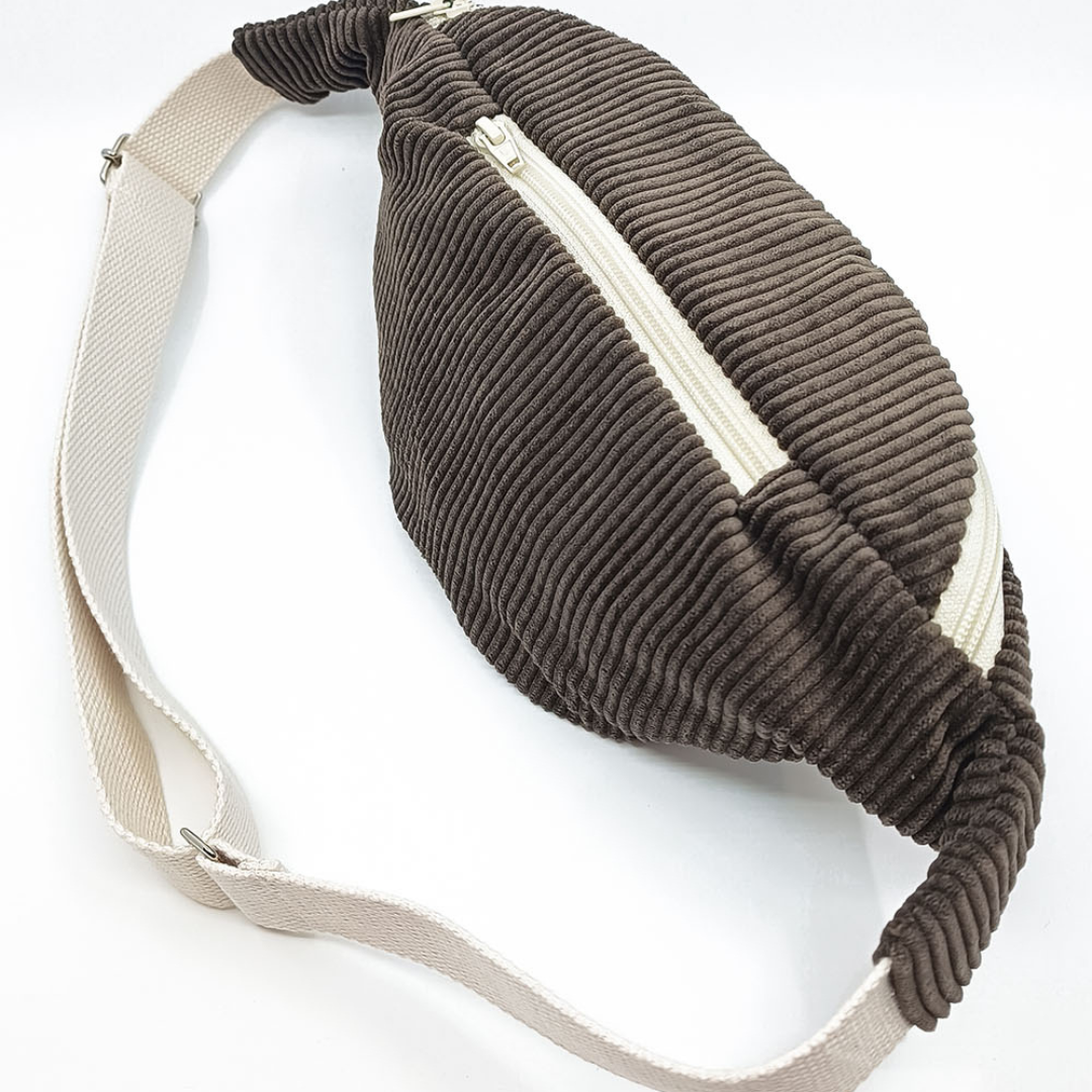 Banane en velours côtelé marron 5