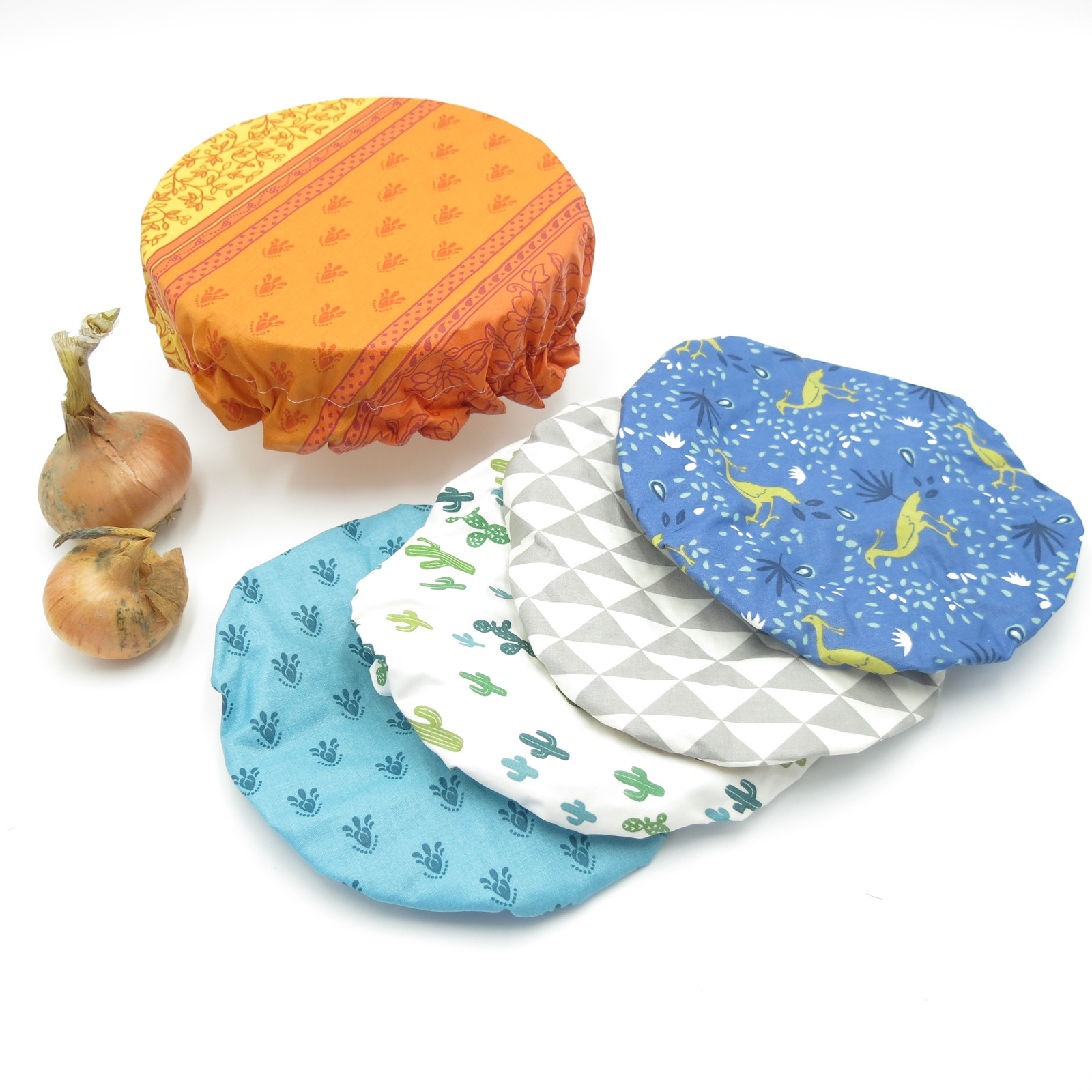 Recouvre bol ou plat en coton enduit  11