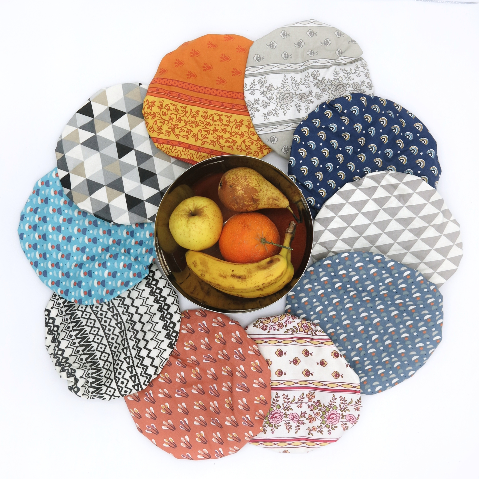 Recouvre bol ou plat en coton enduit  4