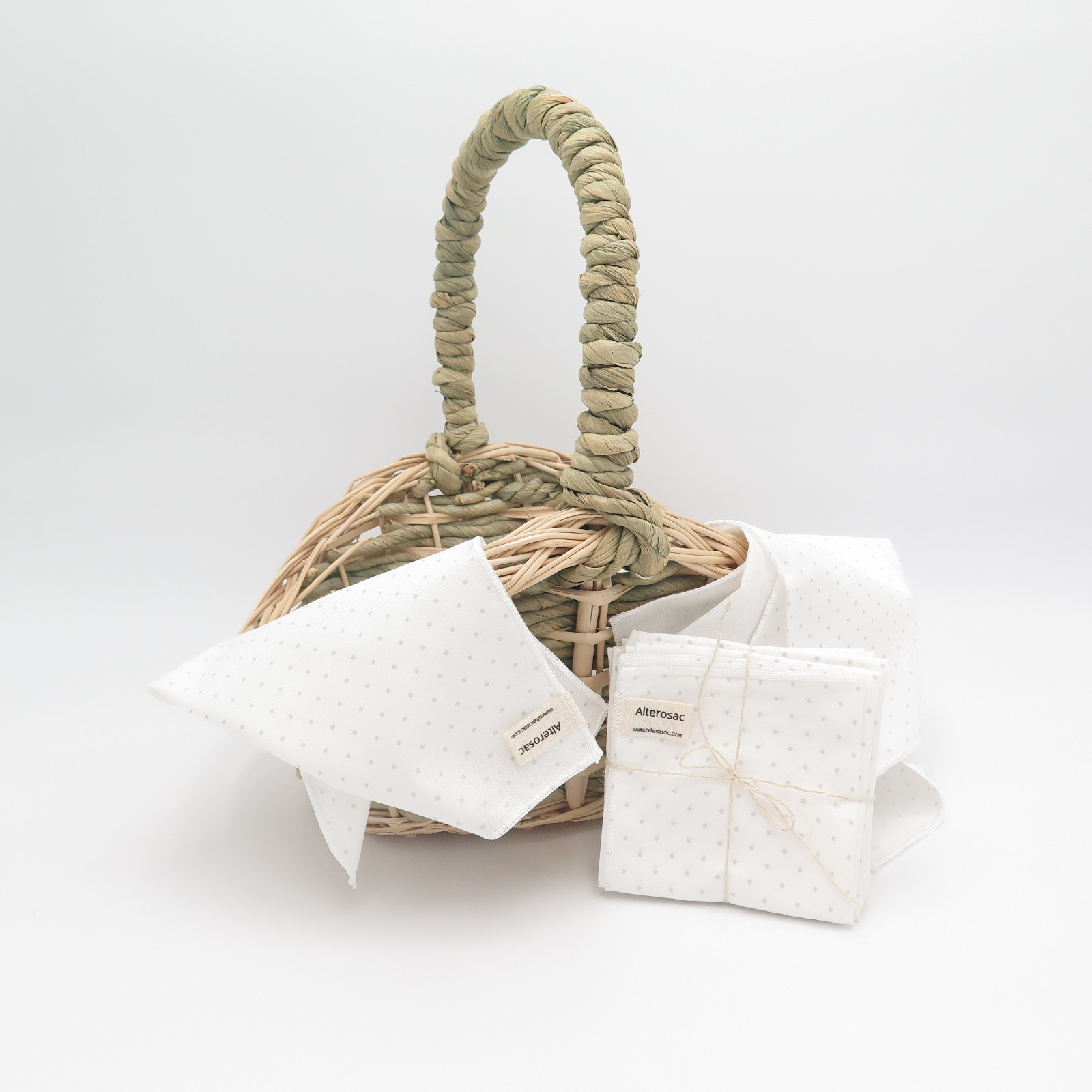 Lot de 4 mouchoirs en coton biologique 2