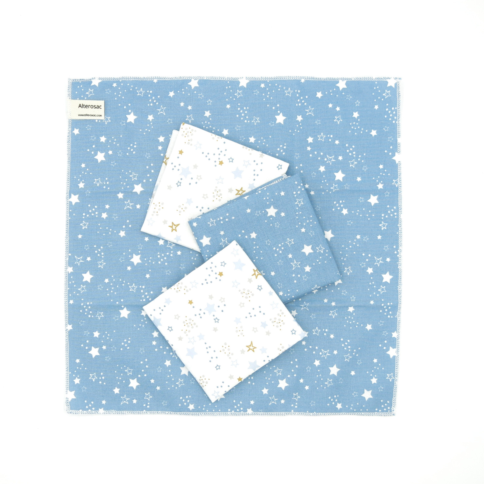 Lot de 4 mouchoirs en coton biologique 5