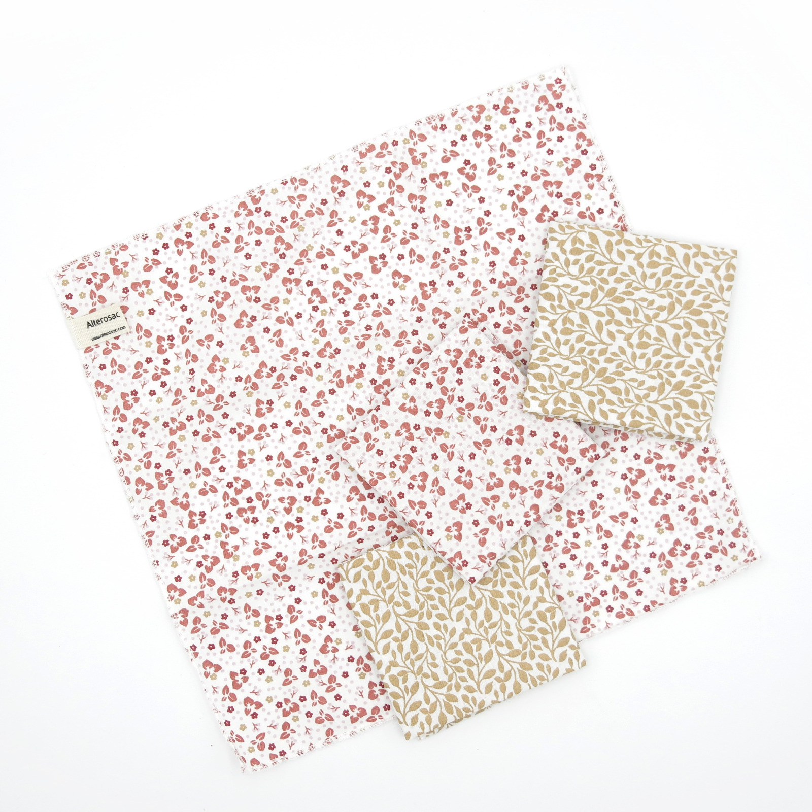 Lot de 4 mouchoirs en coton biologique 4