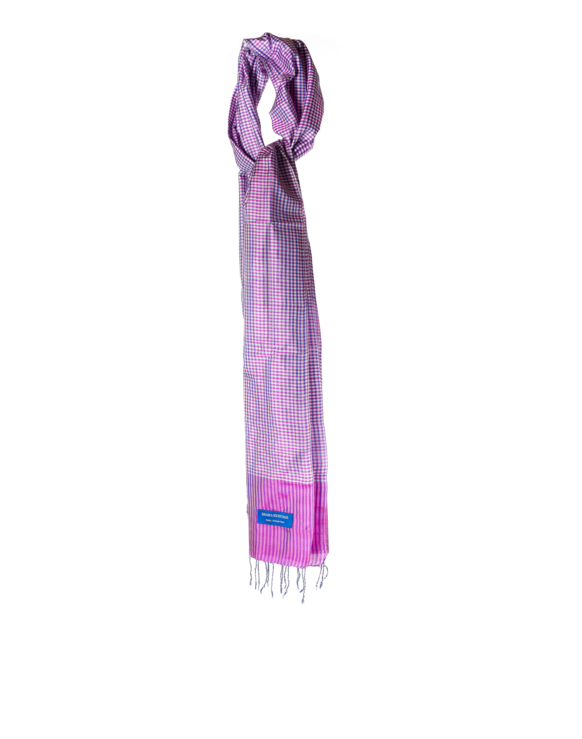 Le Krama en Soie Rose Rubis 3