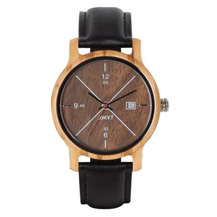 Montre en bois COME - Bleu pétrole