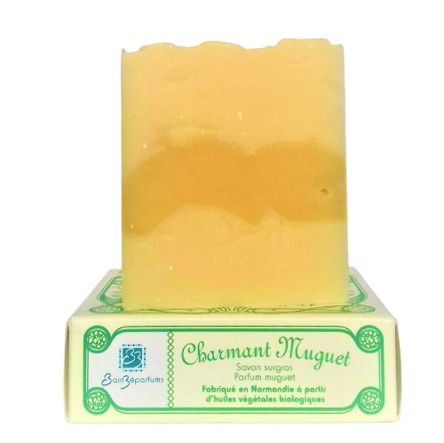 Savon solide surgras saponifié a froid parfums muguet bainzeparfums
