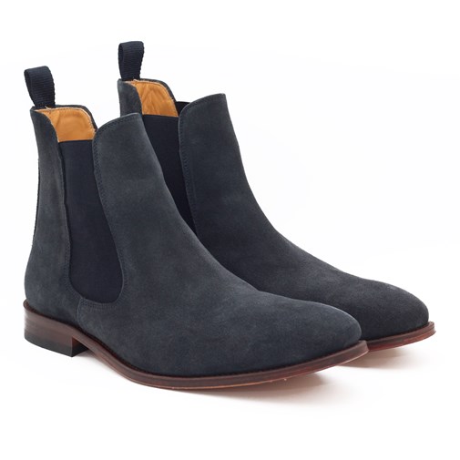 Chelsea Boots Cuir Daim Bleu Marine