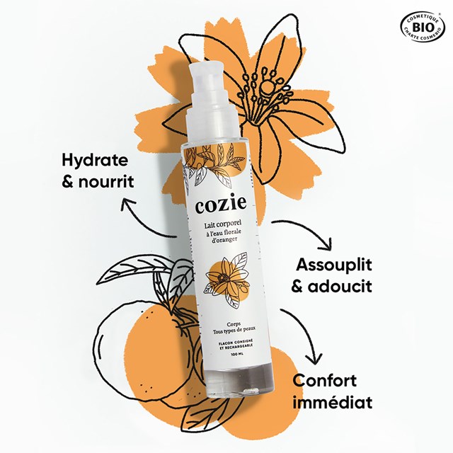 Lait corps hydratant bio - Eau florale d'oranger - 100ml 2
